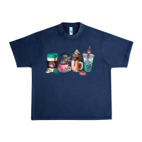 Navy cat  coffee cup Urban Heavy Tee - AdoDesignShop