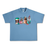 Pebble Blue cat  coffee cup Urban Heavy Tee - AdoDesignShop