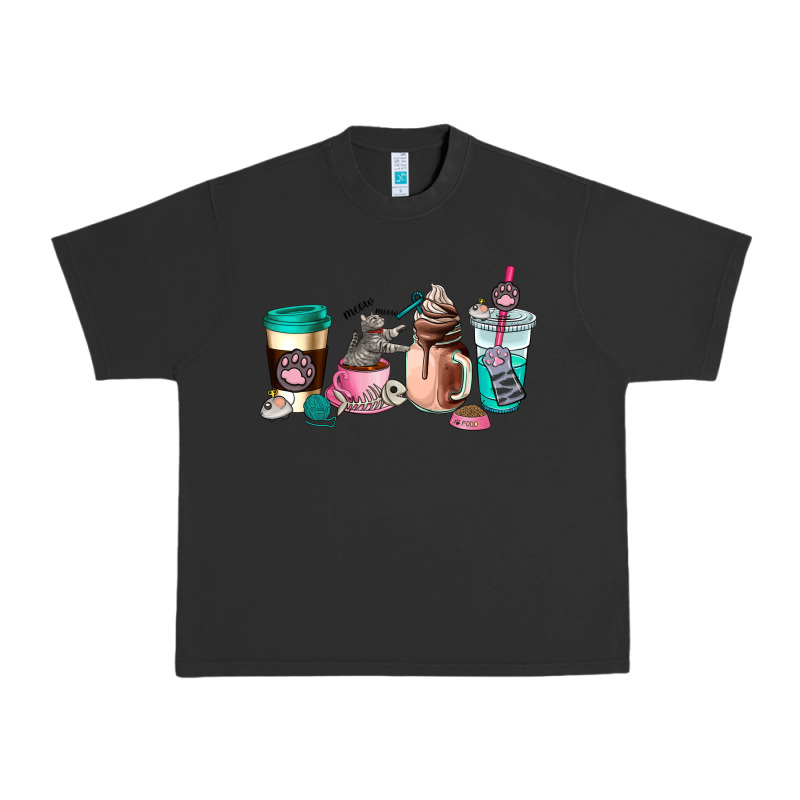 Cat  Coffee Cup Urban Heavy Tee by AdoDesignShop | Teevron