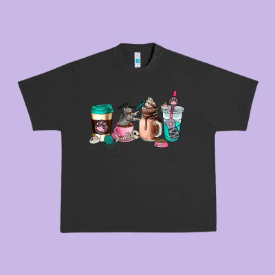Cat  Coffee Cup Urban Heavy Tee Designed By Adodesignshop