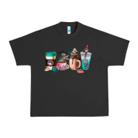 Pigment Black cat  coffee cup Urban Heavy Tee - AdoDesignShop