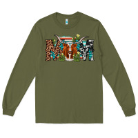Army Green longhorn mom Long Sleeve Tee - AdoDesignShop