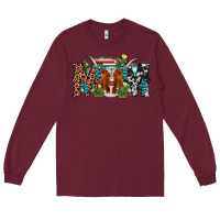 Burgundy longhorn mom Long Sleeve Tee - AdoDesignShop