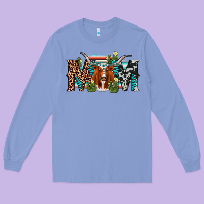 Longhorn Mom Long Sleeve Tee Designed By Adodesignshop