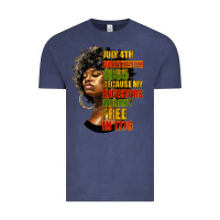 Vintage Denim juneteenth 1885 because my ancestors weren't free in 1776 black woman Vintage Tee - HRA Design Shop