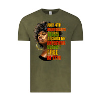 Vintage Olive juneteenth 1885 because my ancestors weren't free in 1776 black woman Vintage Tee - HRA Design Shop