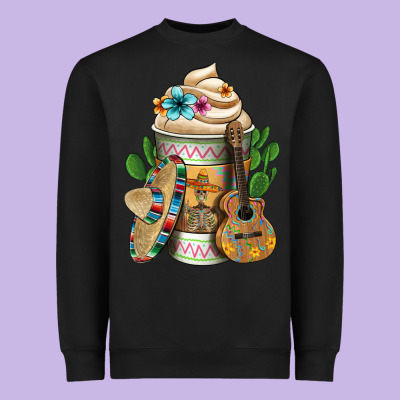 Mexican Hot Coffee Cup Heavyweight Sweatshirt Designed By Fadigitalartstudio
