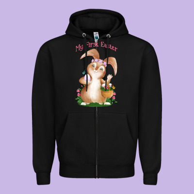 Babies First Easter Girls Zipper Hoodie Designed By Jasminsmagicworld