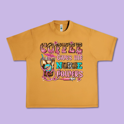Coffee Gives Me Nurse Power Urban Heavy Tee Designed By Adodesignshop