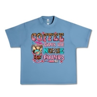 Pebble Blue coffee gives me nurse power Urban Heavy Tee - AdoDesignShop