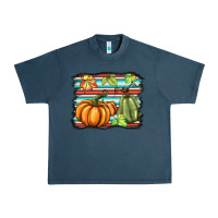 Midnight Navy fall pumpkin  background Urban Heavy Tee - BarkalooDesign