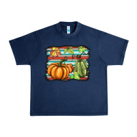 Navy fall pumpkin  background Urban Heavy Tee - BarkalooDesign