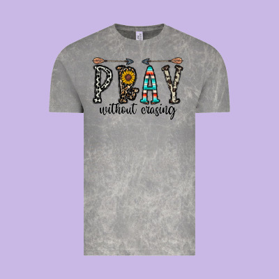 Pray Whithout Crasing Vintage Tee Designed By Cowhidedigitalart