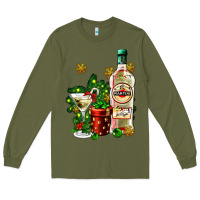 Army Green cocrtail martini and gift and snow Long Sleeve Tee - AdoDesignShop