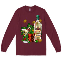 Burgundy cocrtail martini and gift and snow Long Sleeve Tee - AdoDesignShop