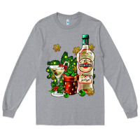 Heather Grey cocrtail martini and gift and snow Long Sleeve Tee - AdoDesignShop