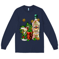 Navy cocrtail martini and gift and snow Long Sleeve Tee - AdoDesignShop