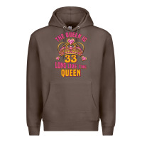 Coffee the queen is 33 long live the queen Premium Hoodie - Jasminsmagicworld