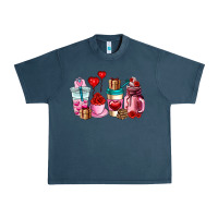 Midnight Navy valentines day roses coffee cups Urban Heavy Tee - AdoDesignShop