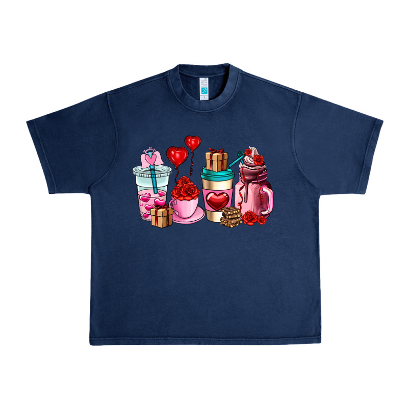 Valentines Day Roses Coffee Cups Urban Heavy Tee by AdoDesignShop | Teevron