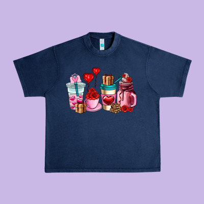 Valentines Day Roses Coffee Cups Urban Heavy Tee Designed By Adodesignshop