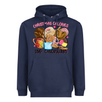 Navy christmas calories no cuentan Heavyweight Hoodie - MaliasSmallBusiness