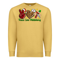 Antique Gold Peace love Phlebotomy Christmas Premium Sweatshirt - NancyCooperArtShop