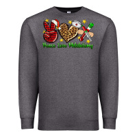 Charcoal Heather Peace love Phlebotomy Christmas Premium Sweatshirt - NancyCooperArtShop