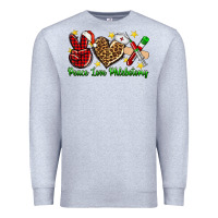 Heather Grey Peace love Phlebotomy Christmas Premium Sweatshirt - NancyCooperArtShop
