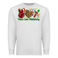 Oatmeal Heather Peace love Phlebotomy Christmas Premium Sweatshirt - NancyCooperArtShop