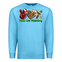 Ocean Blue Peace love Phlebotomy Christmas Premium Sweatshirt - NancyCooperArtShop
