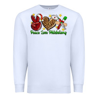White Peace love Phlebotomy Christmas Premium Sweatshirt - NancyCooperArtShop