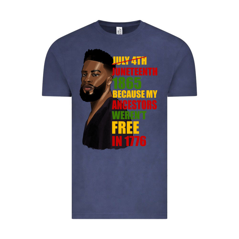 Juneteenth 1885 Because My Ancestors Weren't Free In 1776 Black Man Vintage Tee by HRA Design Shop | Teevron