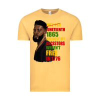 Vintage Mustard juneteenth 1885 because my ancestors weren't free in 1776 black man Vintage Tee - HRA Design Shop