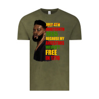 Vintage Olive juneteenth 1885 because my ancestors weren't free in 1776 black man Vintage Tee - HRA Design Shop