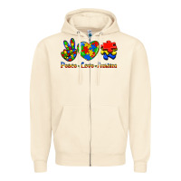 Peace Love Autism Zipper Hoodie | Teevron