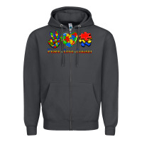 Smoke Peace Love Autism Zipper Hoodie - Jasminsmagicworld