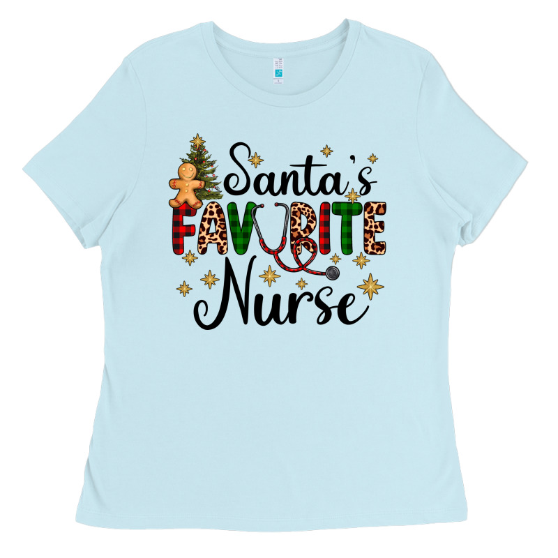 Santa's Favorite Nurse Ladies Tee by AdoDesignShop | Teevron