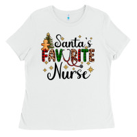 White santa's favorite nurse Ladies Tee - AdoDesignShop