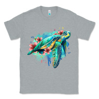 Heather Grey floral turtle Classic Tee - Jasminsmagicworld