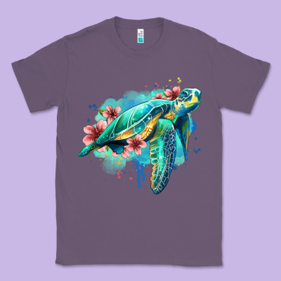 Floral Turtle Classic Tee Designed By Jasminsmagicworld