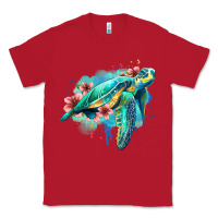 Red floral turtle Classic Tee - Jasminsmagicworld