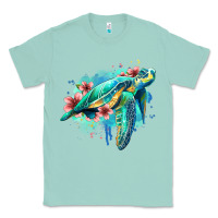 Seafoam floral turtle Classic Tee - Jasminsmagicworld