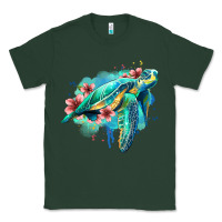 Sports Green floral turtle Classic Tee - Jasminsmagicworld
