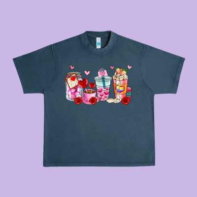 Valentines Day Coffee Cup Urban Heavy Tee Designed By Adodesignshop