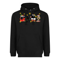 Black christmas cats Heavyweight Hoodie - MaliasSmallBusiness