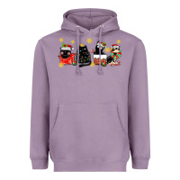 Lavender christmas cats Heavyweight Hoodie - MaliasSmallBusiness