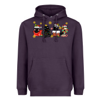 Plum christmas cats Heavyweight Hoodie - MaliasSmallBusiness
