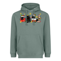 Sage christmas cats Heavyweight Hoodie - MaliasSmallBusiness