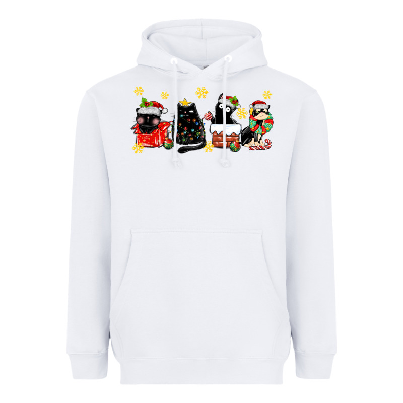Christmas Cats Heavyweight Hoodie by MaliasSmallBusiness | Teevron
